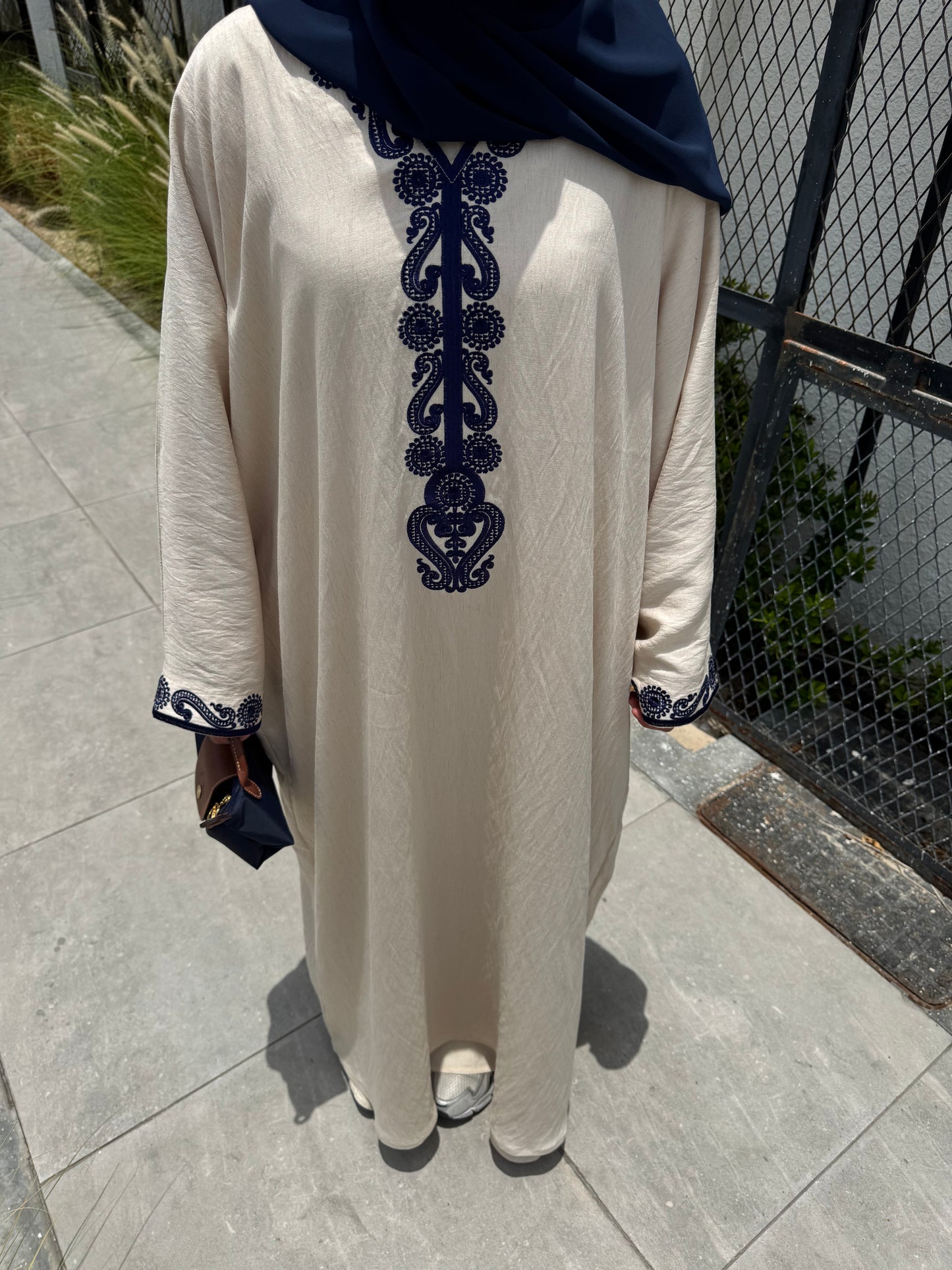 Navy embroidered abaya