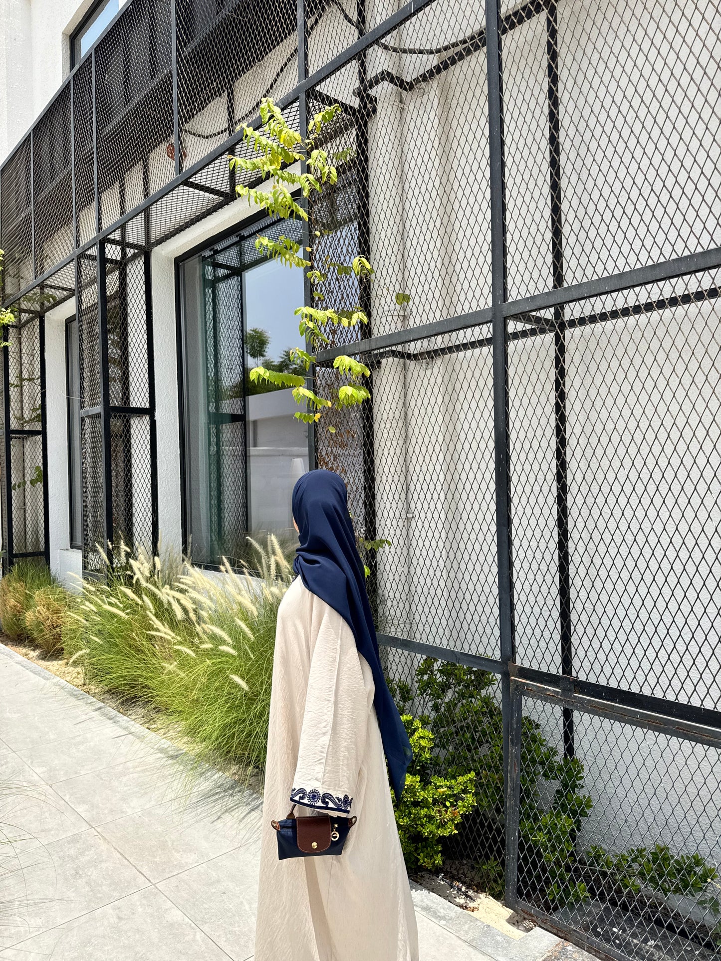 Navy embroidered abaya
