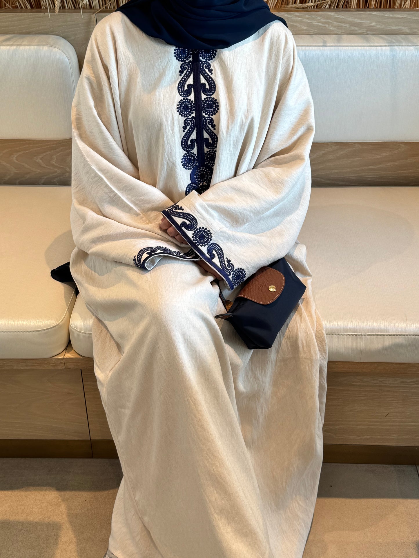 Navy embroidered abaya