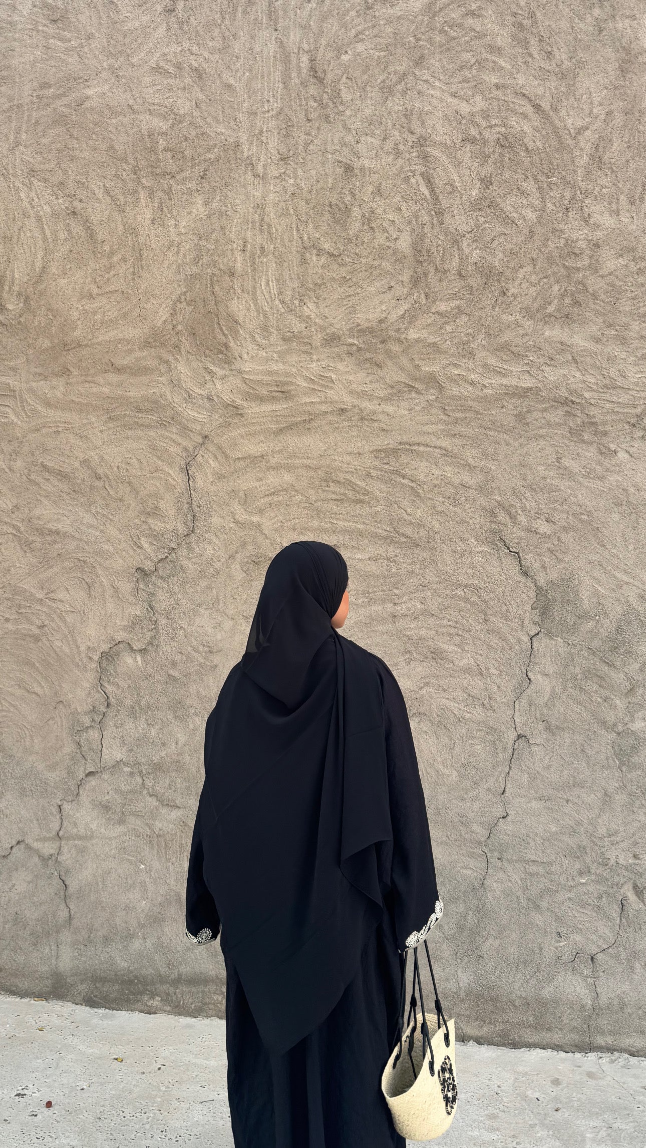 Black embroidered abaya