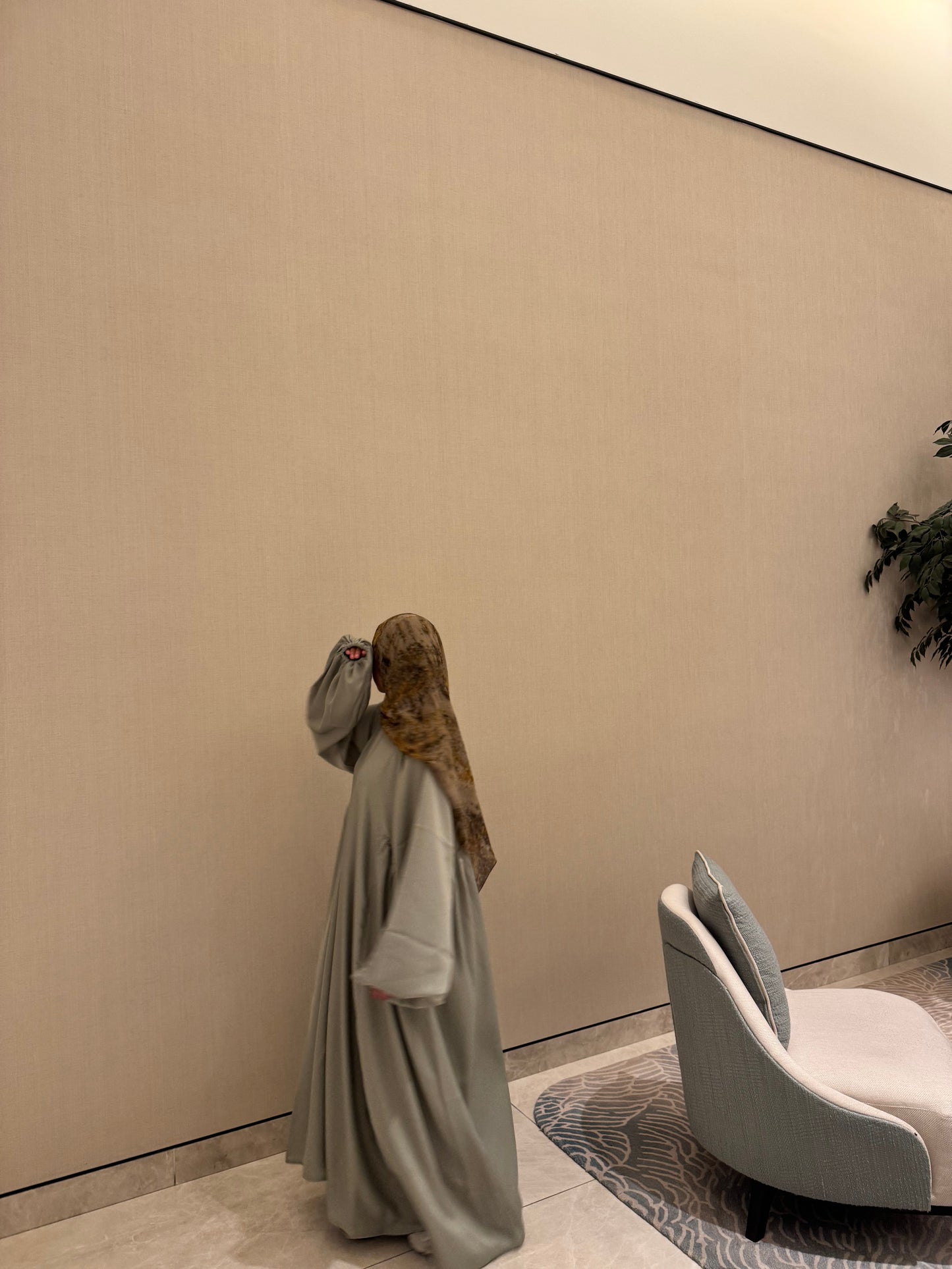 Sage green balloon sleeve abaya