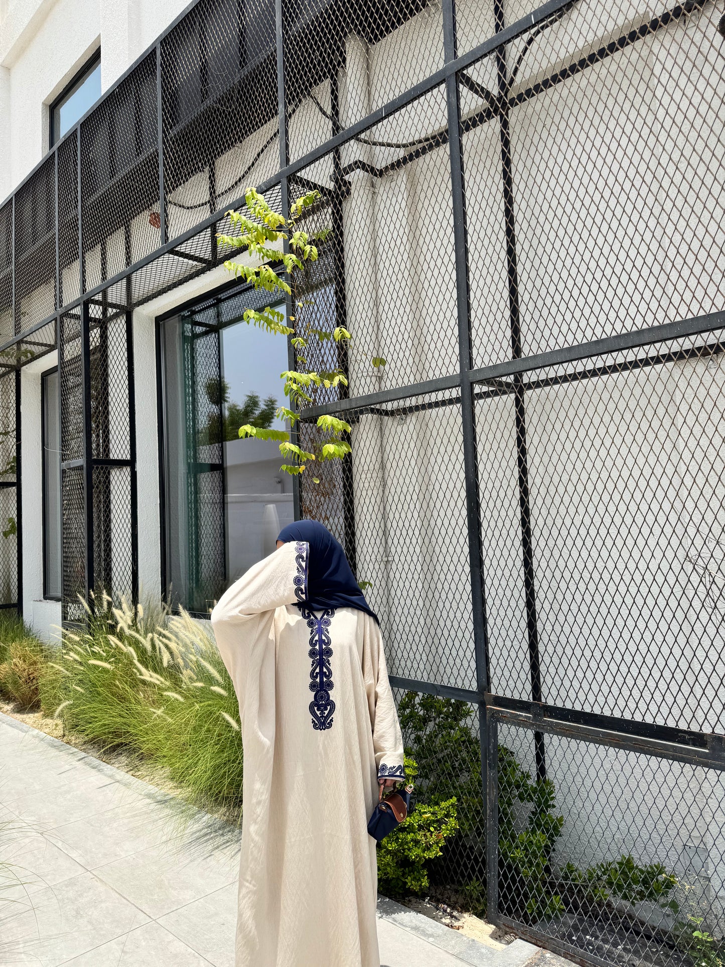 Navy embroidered abaya