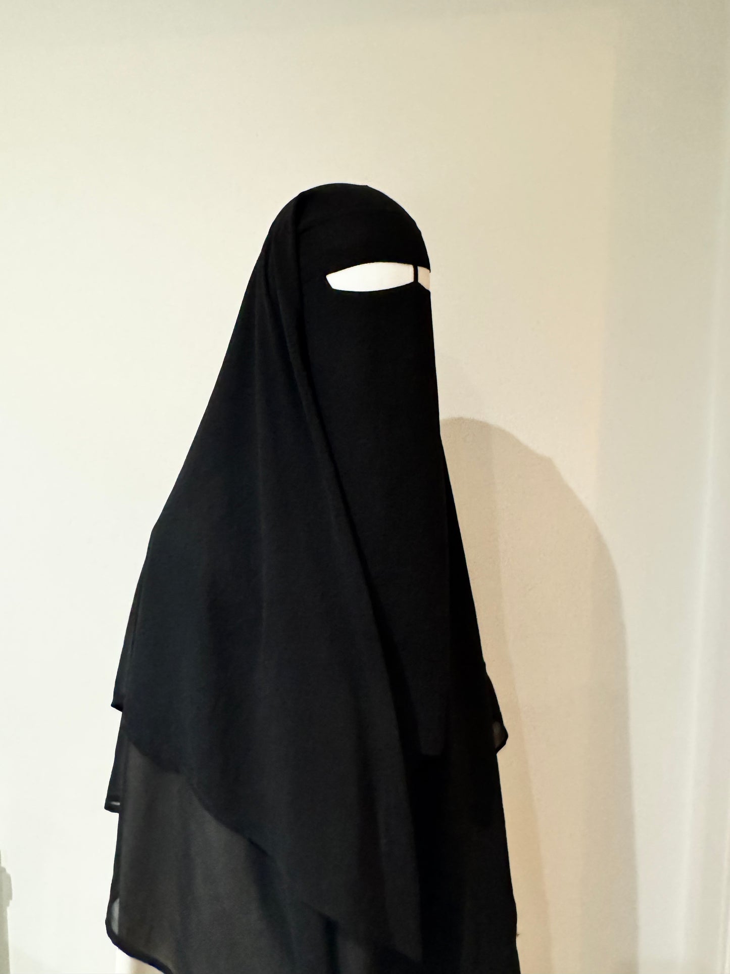 2 layered diamond Niqab ( Black )