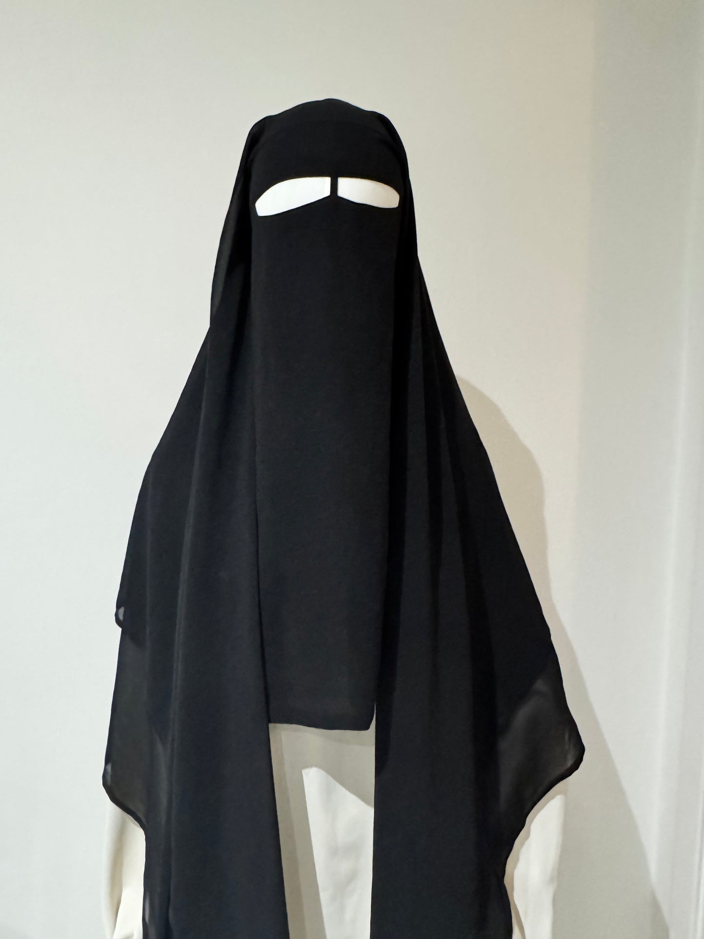 2 layered diamond Niqab ( Black )