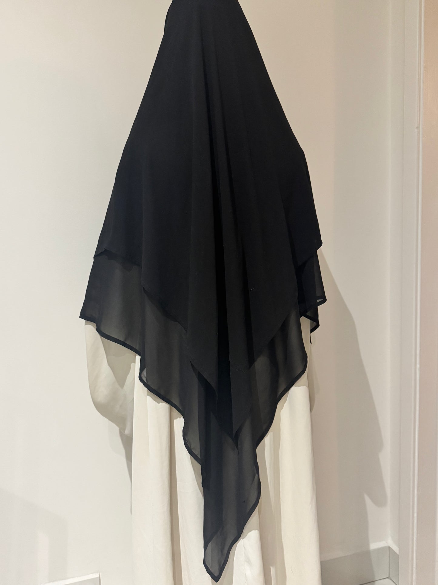 2 layered diamond Niqab ( Black )