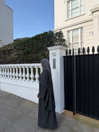 Abaya coat with attached scarf grey