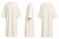 Cream crew neck dress