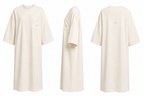 Cream crew neck dress