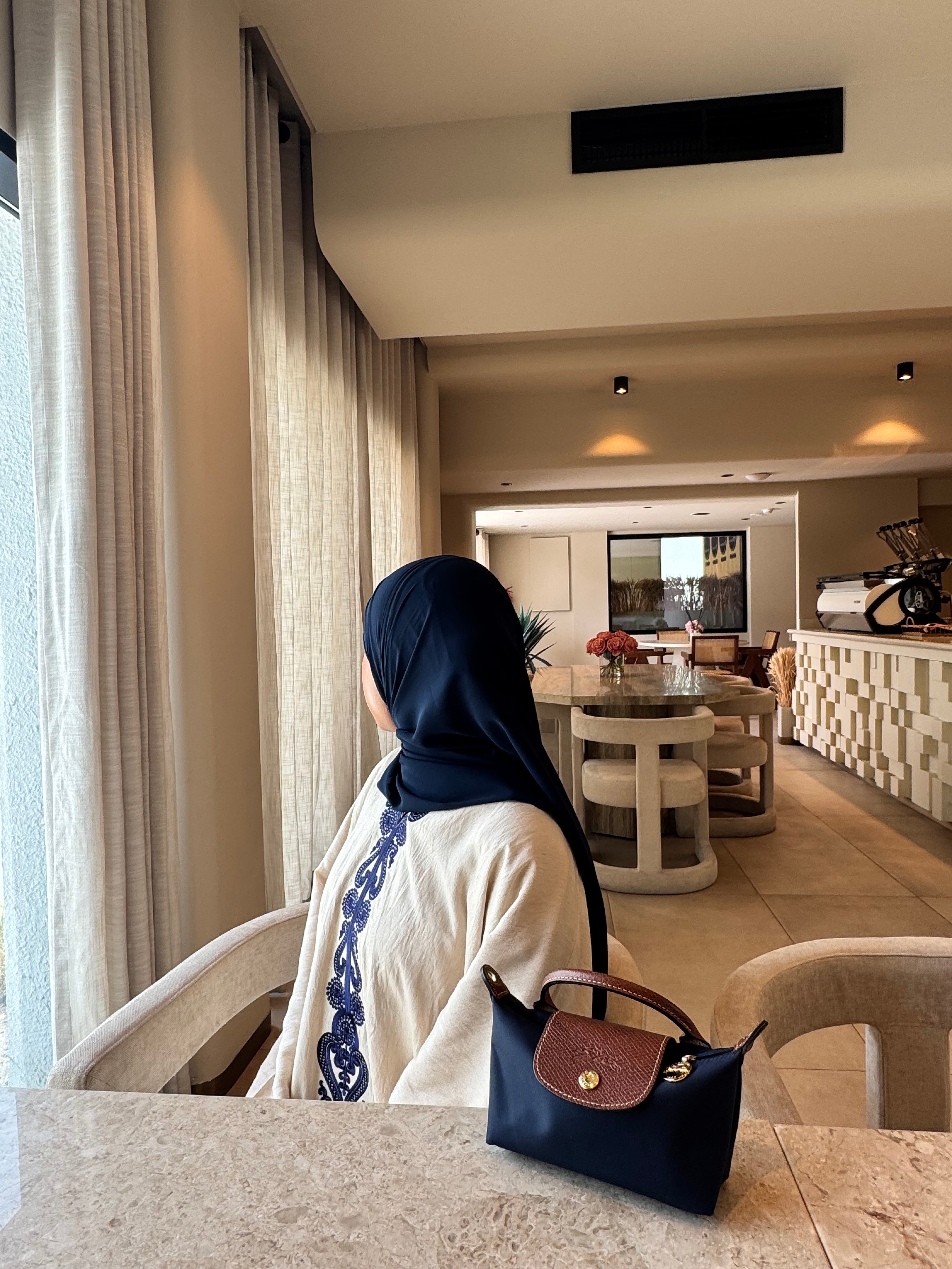 Navy embroidered abaya