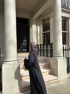 Classic black linen abaya