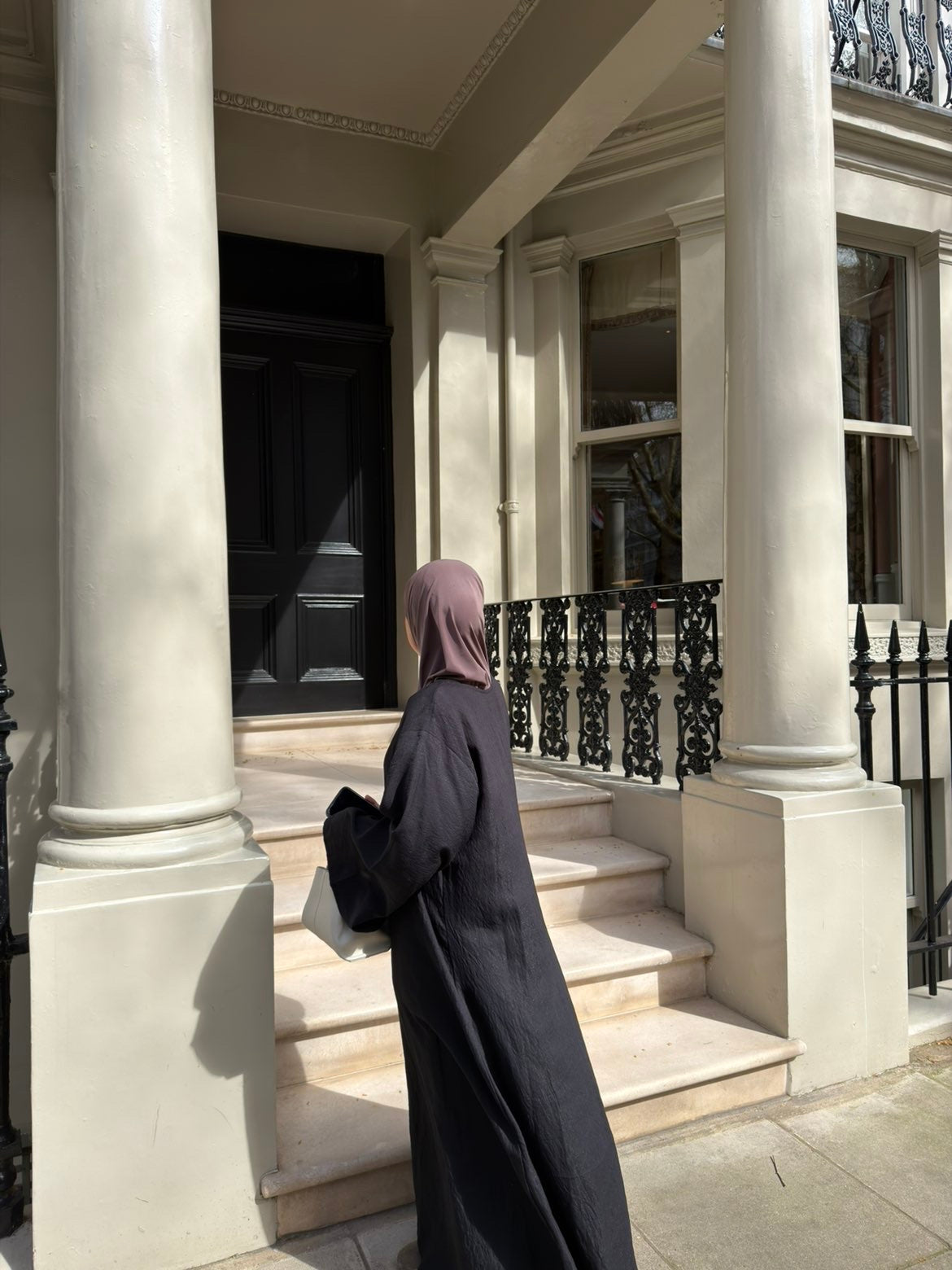 Classic black linen abaya