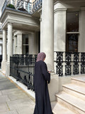 Classic black linen abaya
