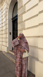 Water colour abaya in pink