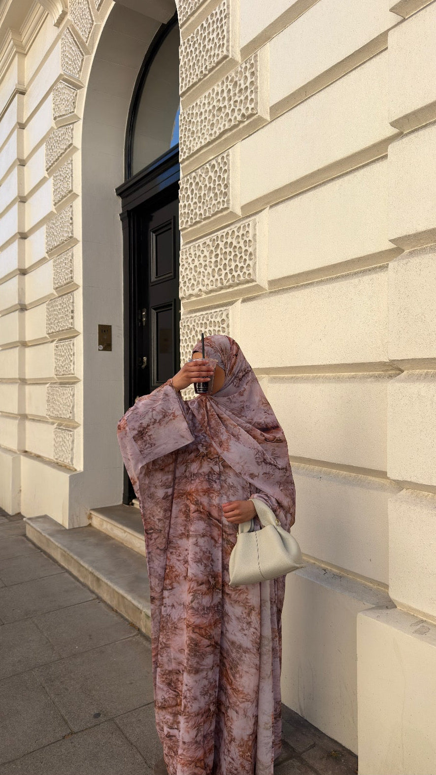 Water colour abaya in pink