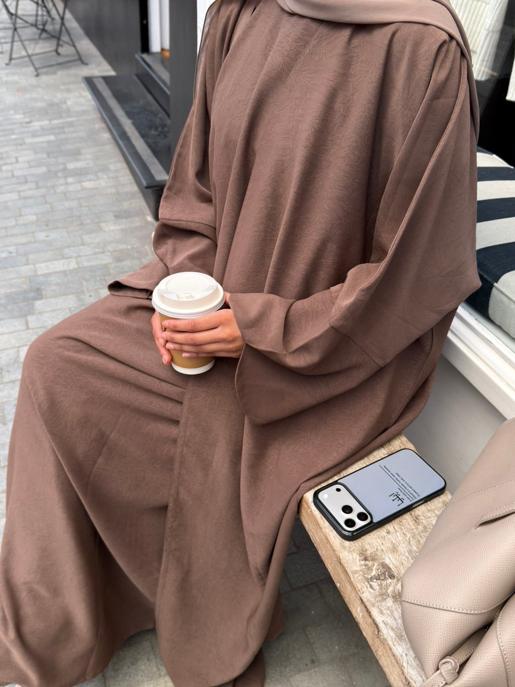Light brown 2 piece abaya