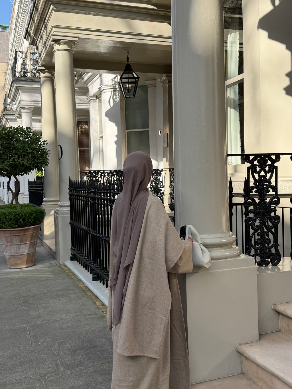 Abaya coat with attached scarf