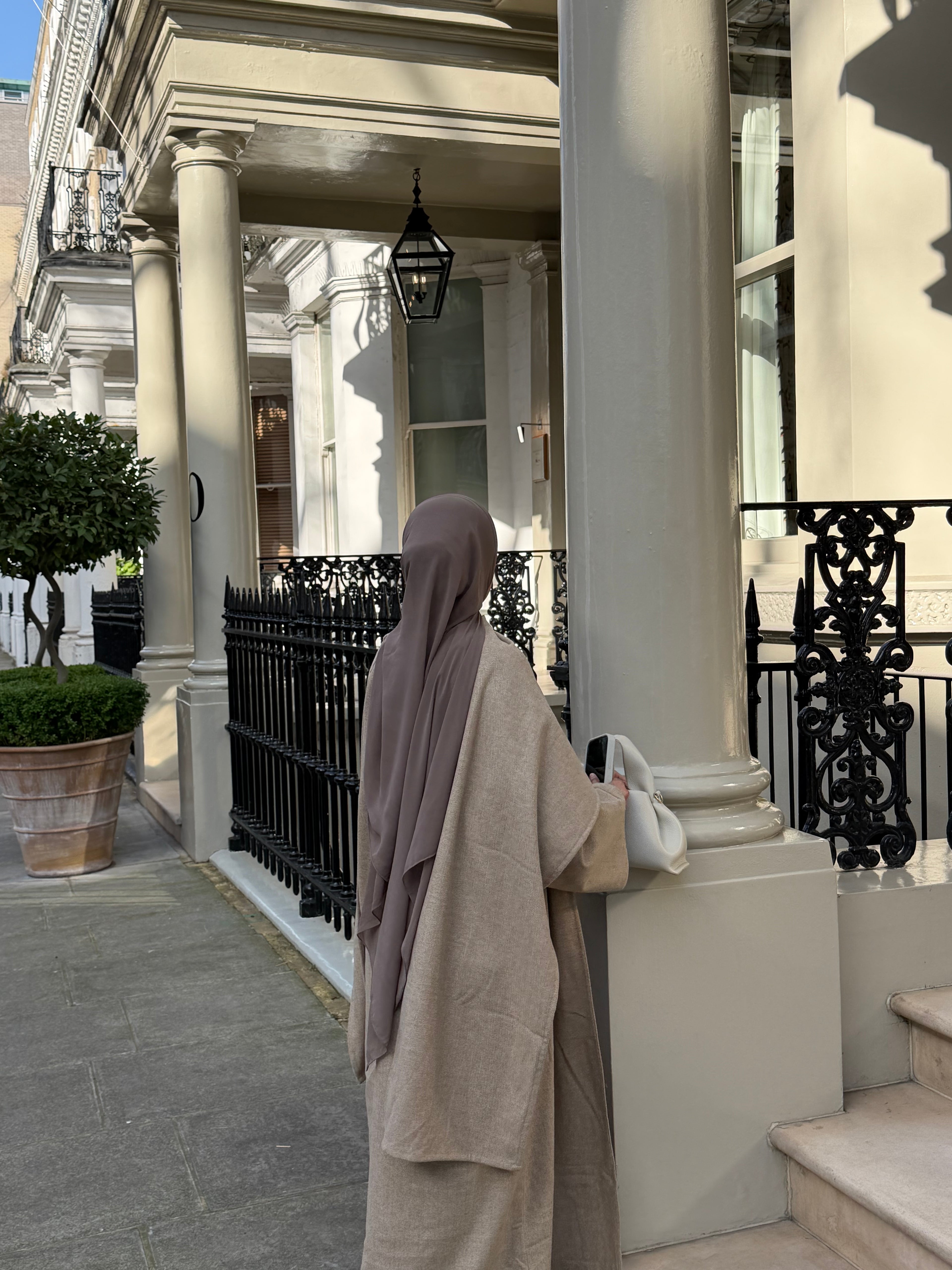 Abaya coat with attached scarf