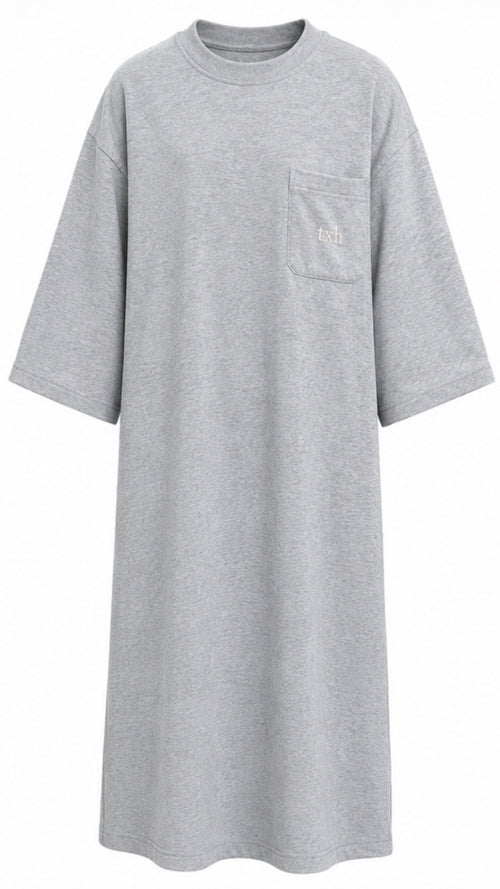 Crew neck dress grey