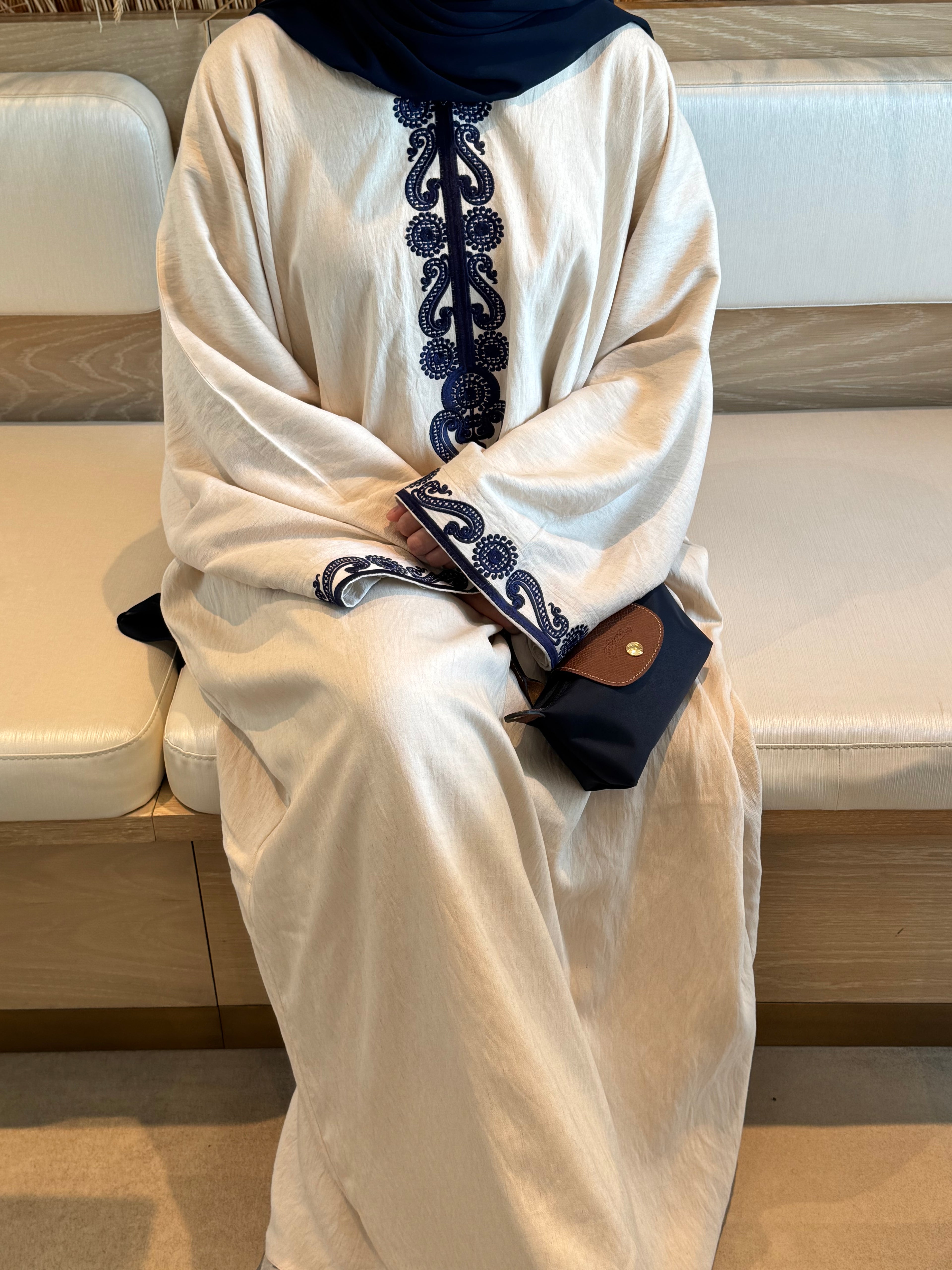 Navy embroidered abaya