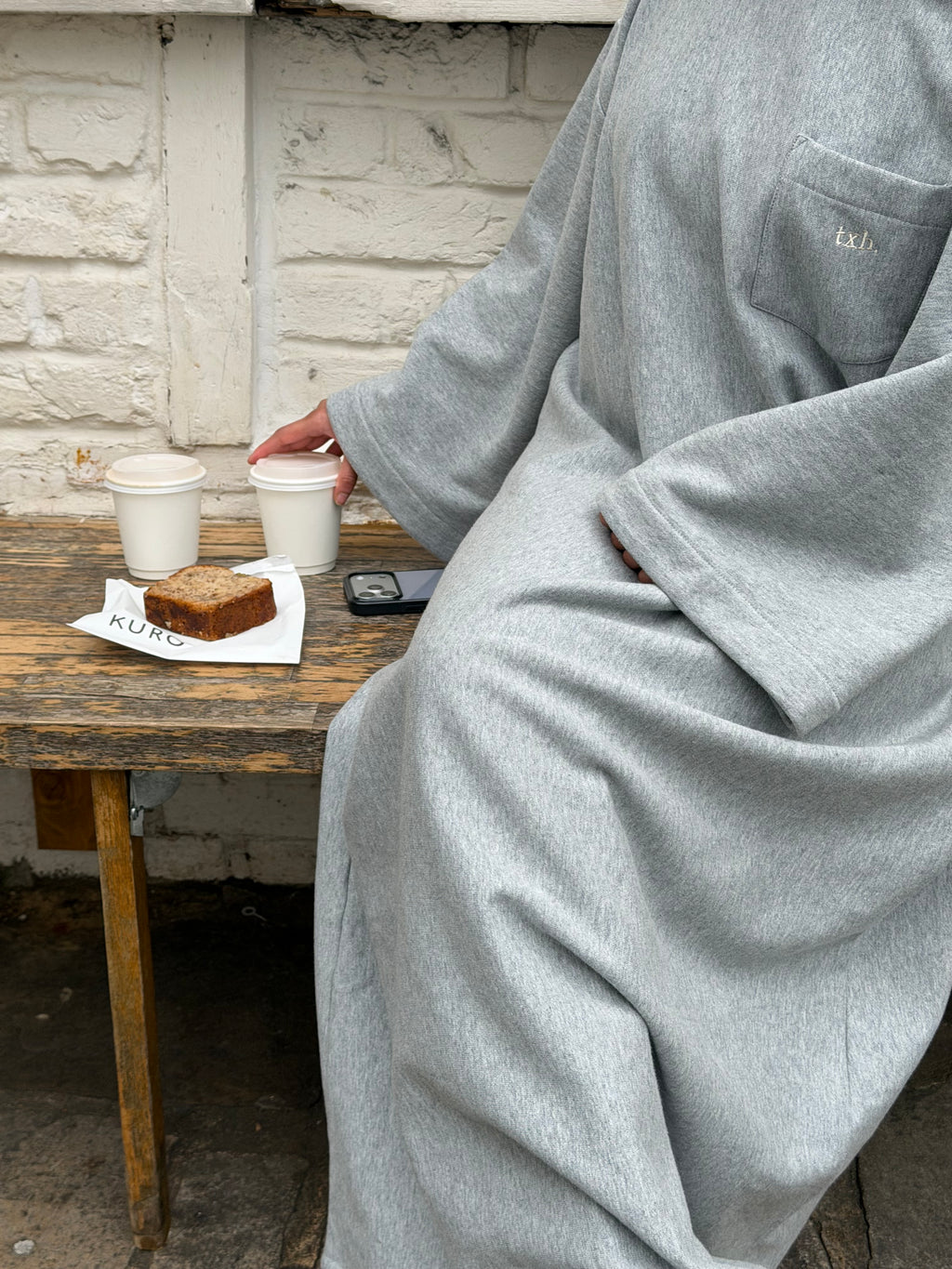 Crew neck dress grey