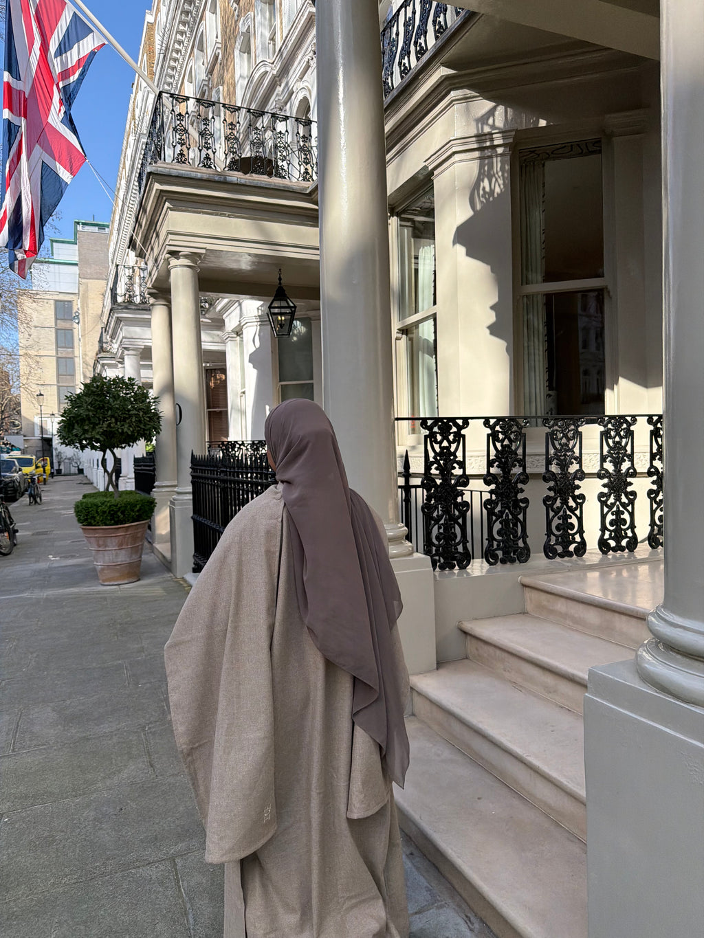 Abaya coat with attached scarf