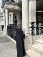 Classic black linen abaya