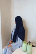 Navy blue chiffon hijab