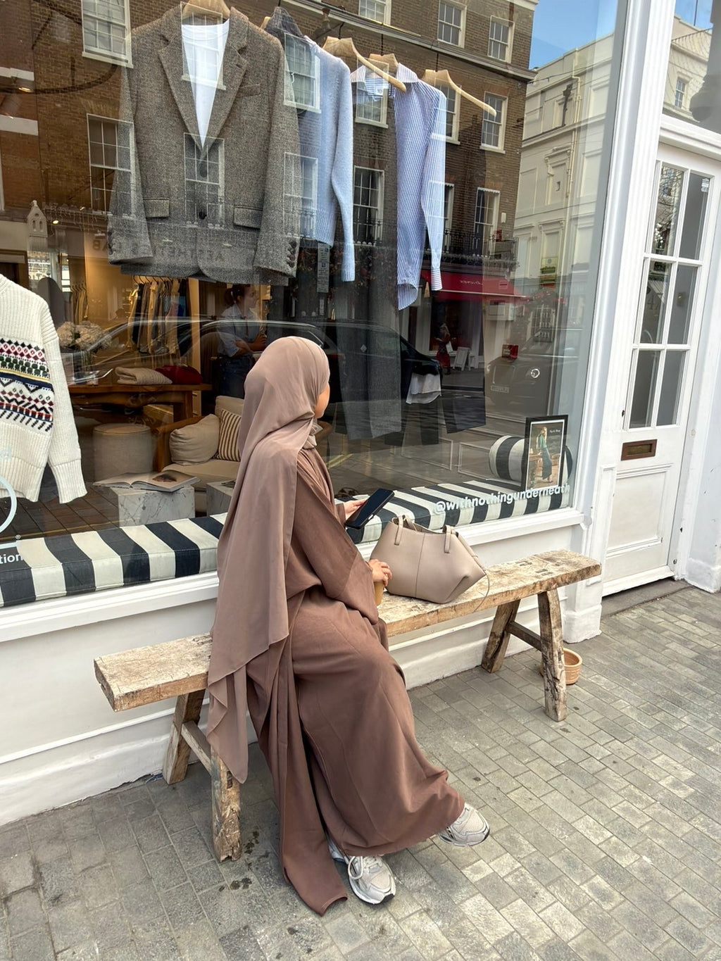 Light brown 2 piece abaya