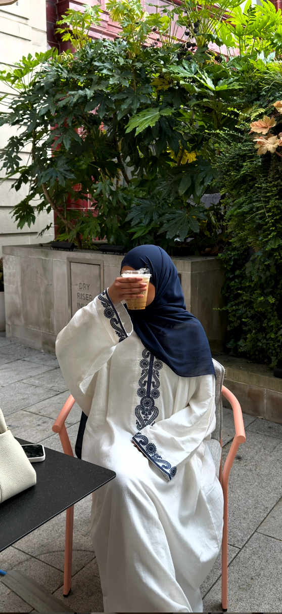 Navy embroidered abaya