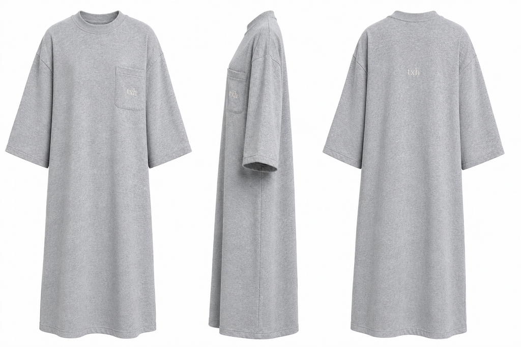 Crew neck dress grey