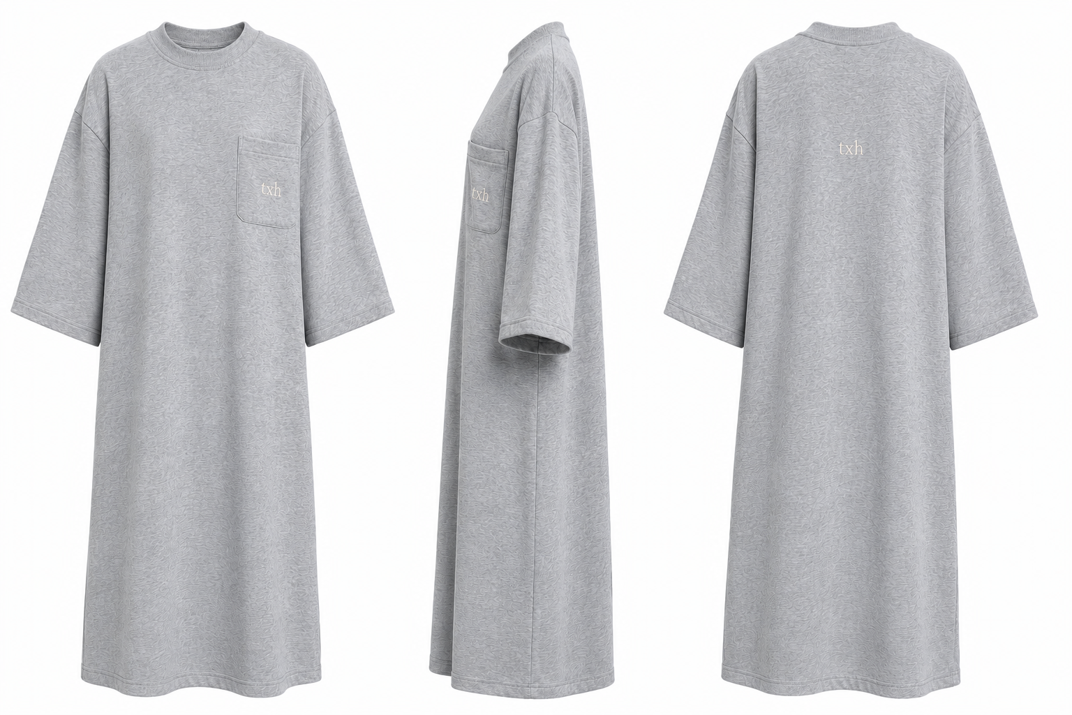 Crew neck dress grey