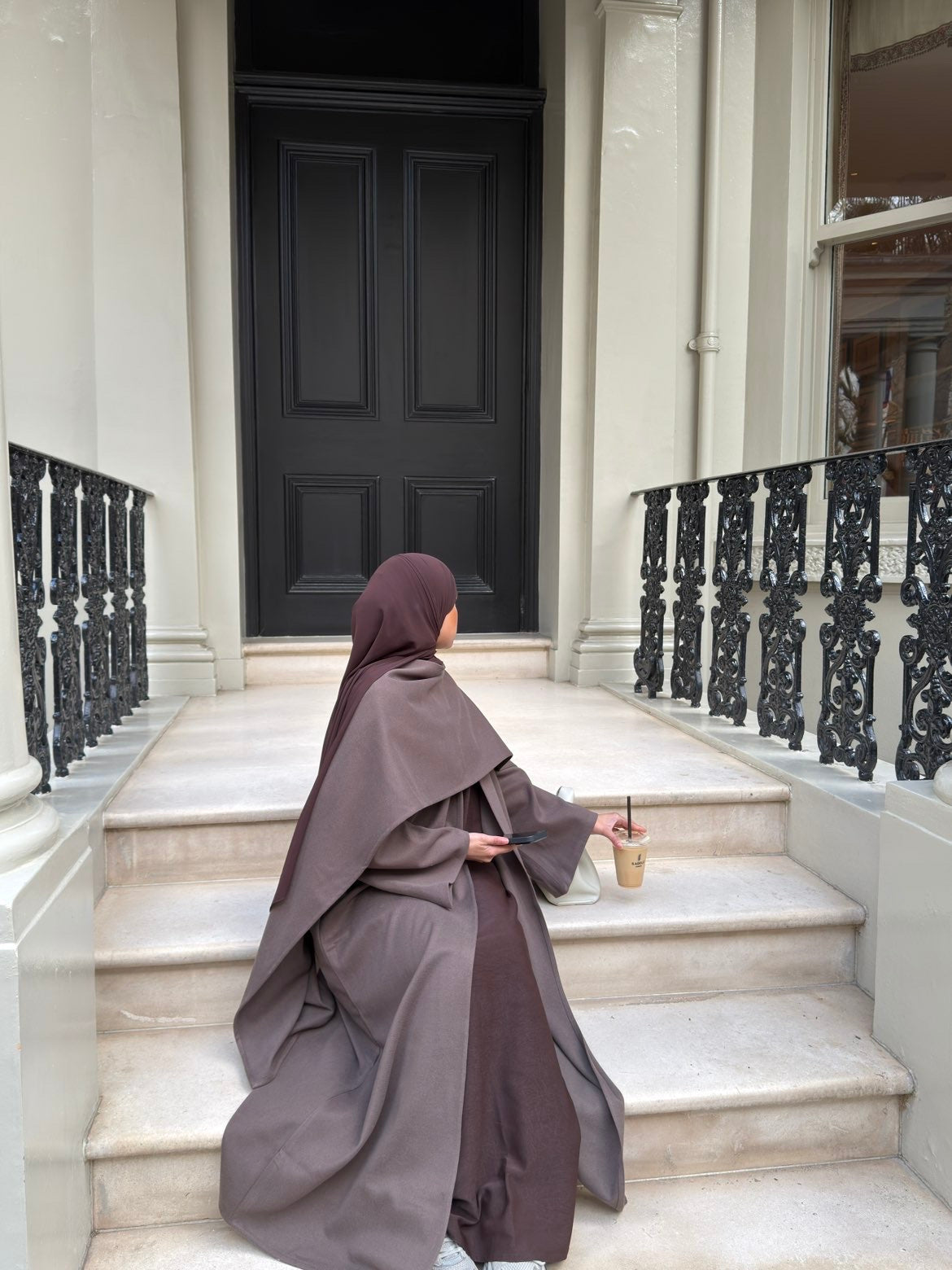 Abaya coat with attached scarf