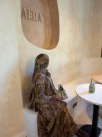 Watercolour abaya in khaki