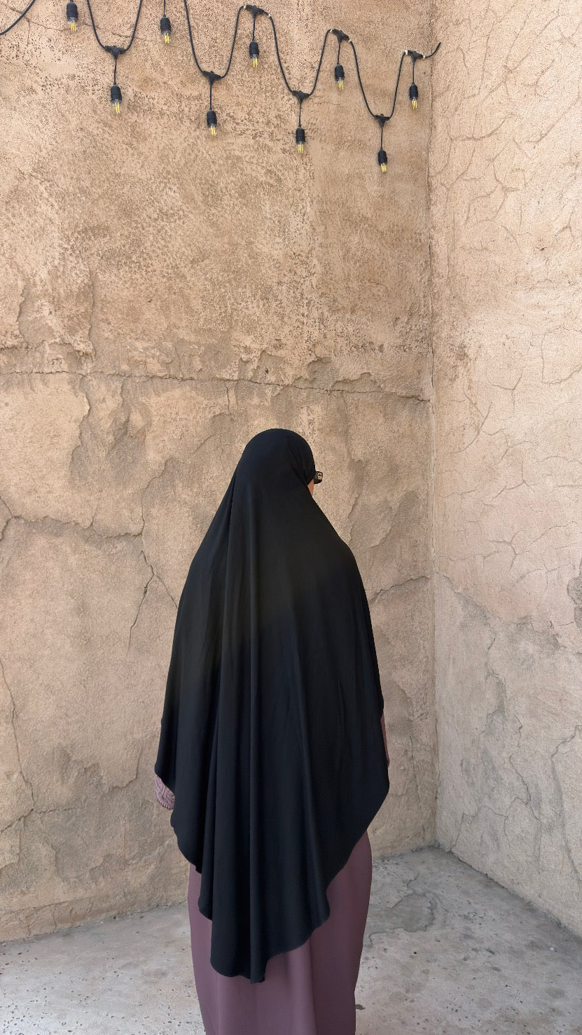 Jersey khimar in black