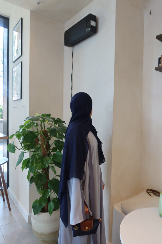 Two toned abaya in grey