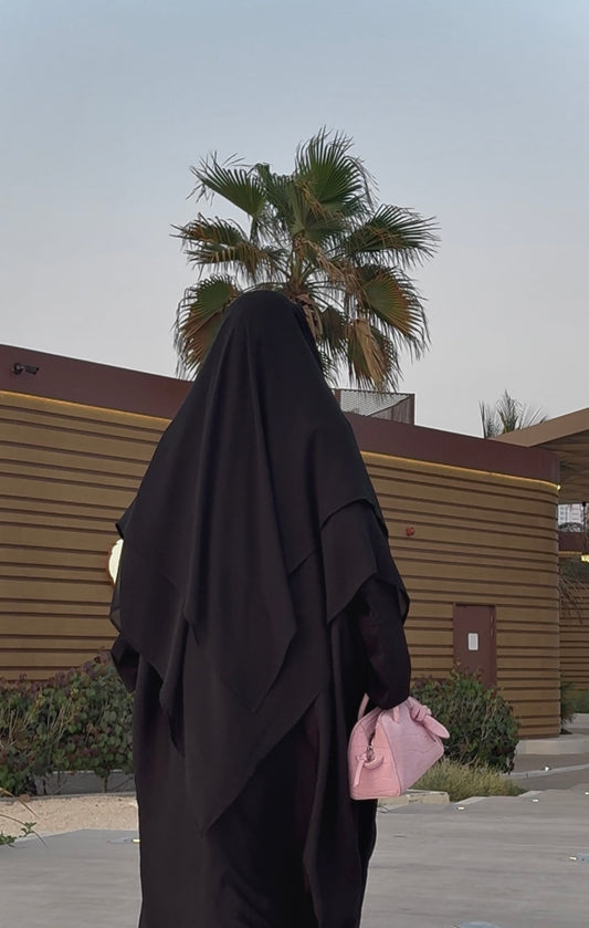 2 layered diamond Niqab ( Black )
