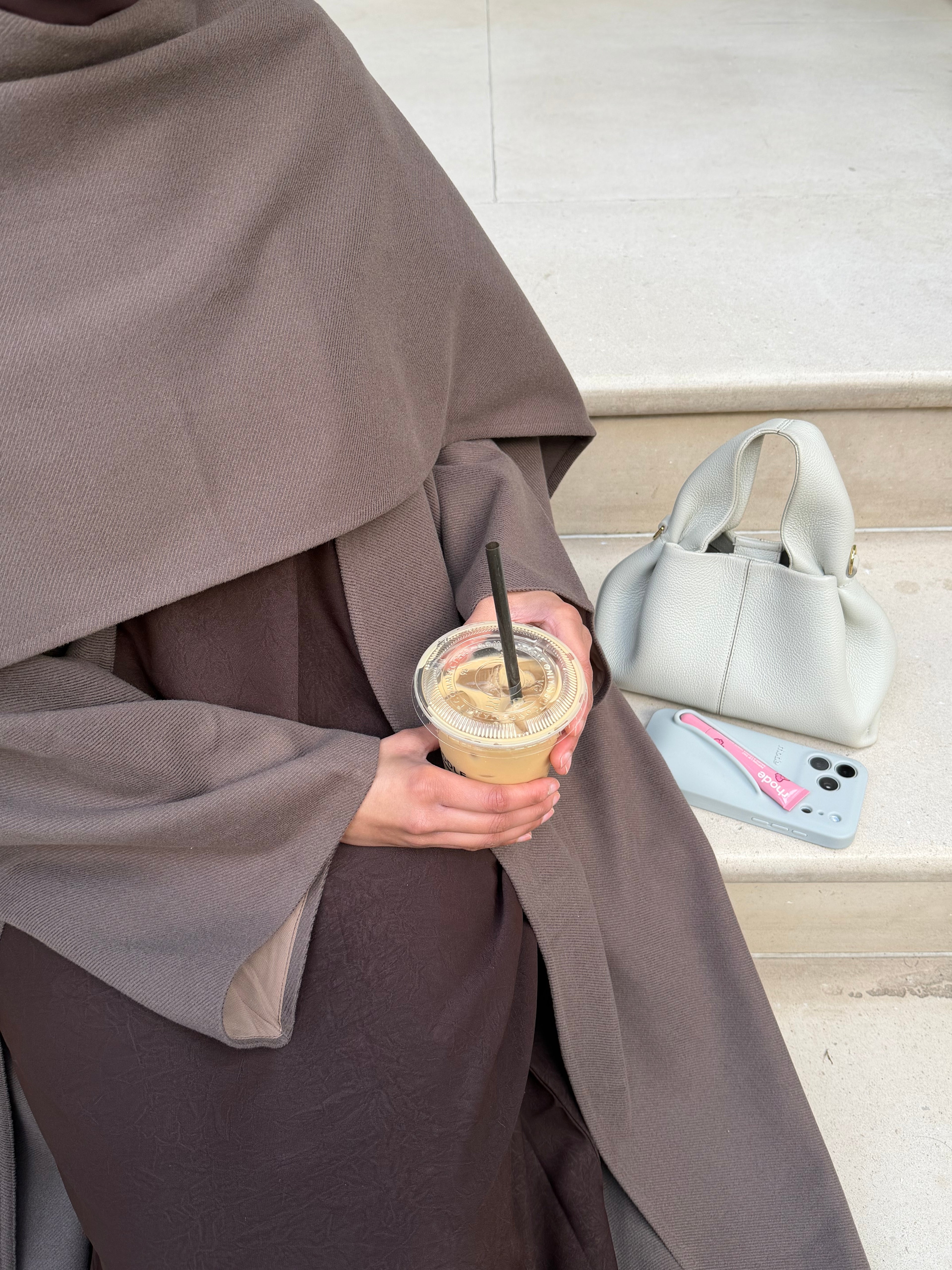 Abaya coat with attached scarf