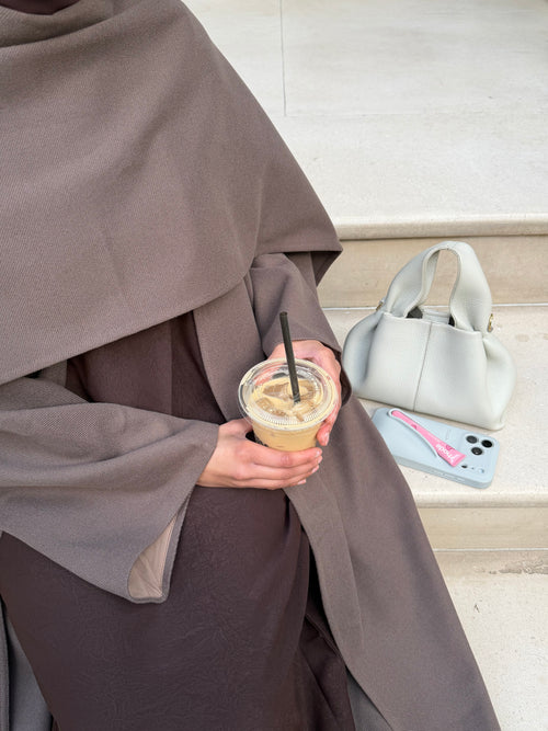 Abaya coat with attached scarf