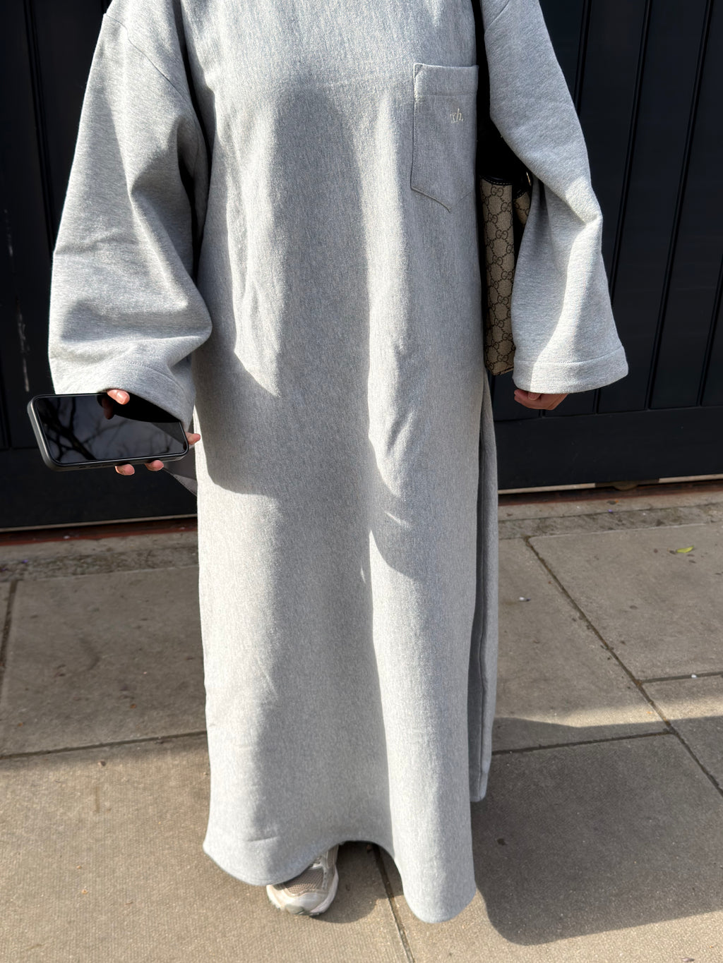 Crew neck dress grey