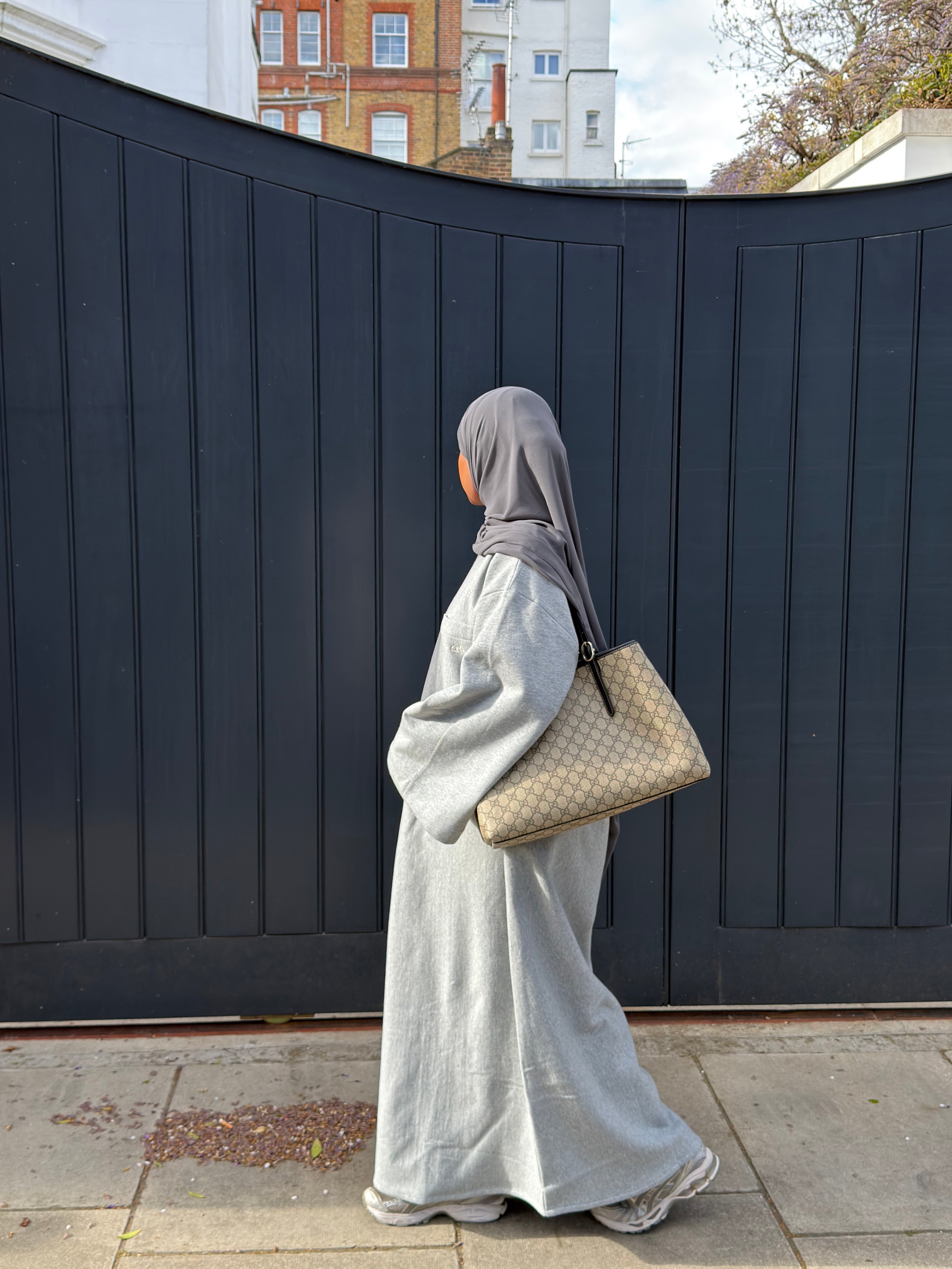 Crew neck dress grey