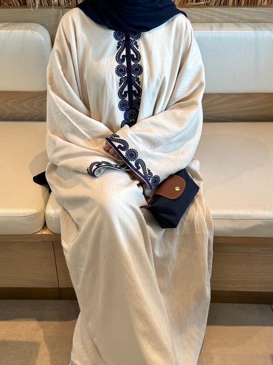 Navy embroidered abaya