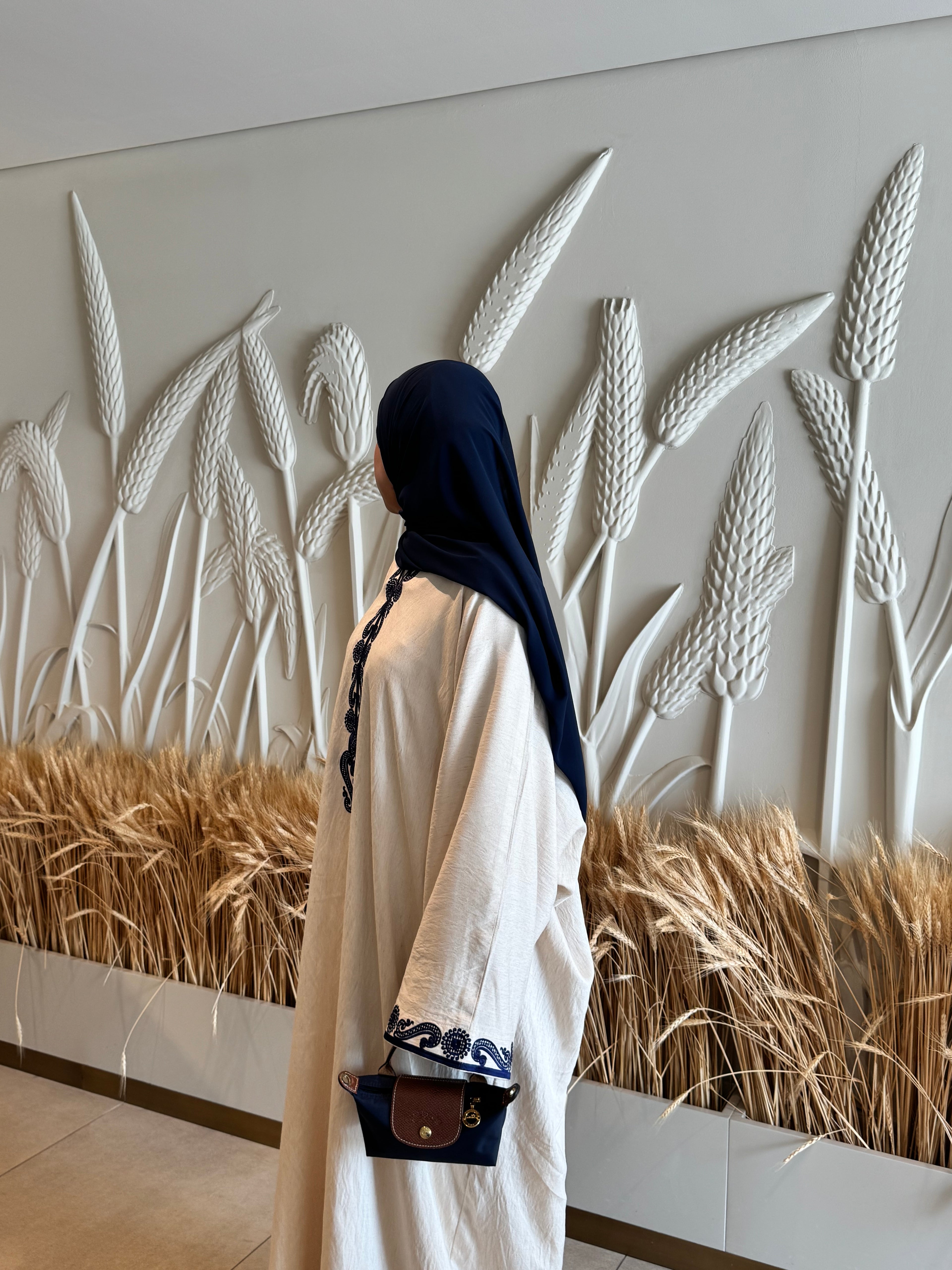 Navy embroidered abaya