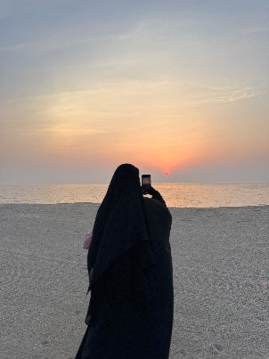 2 layered diamond Niqab ( Black )