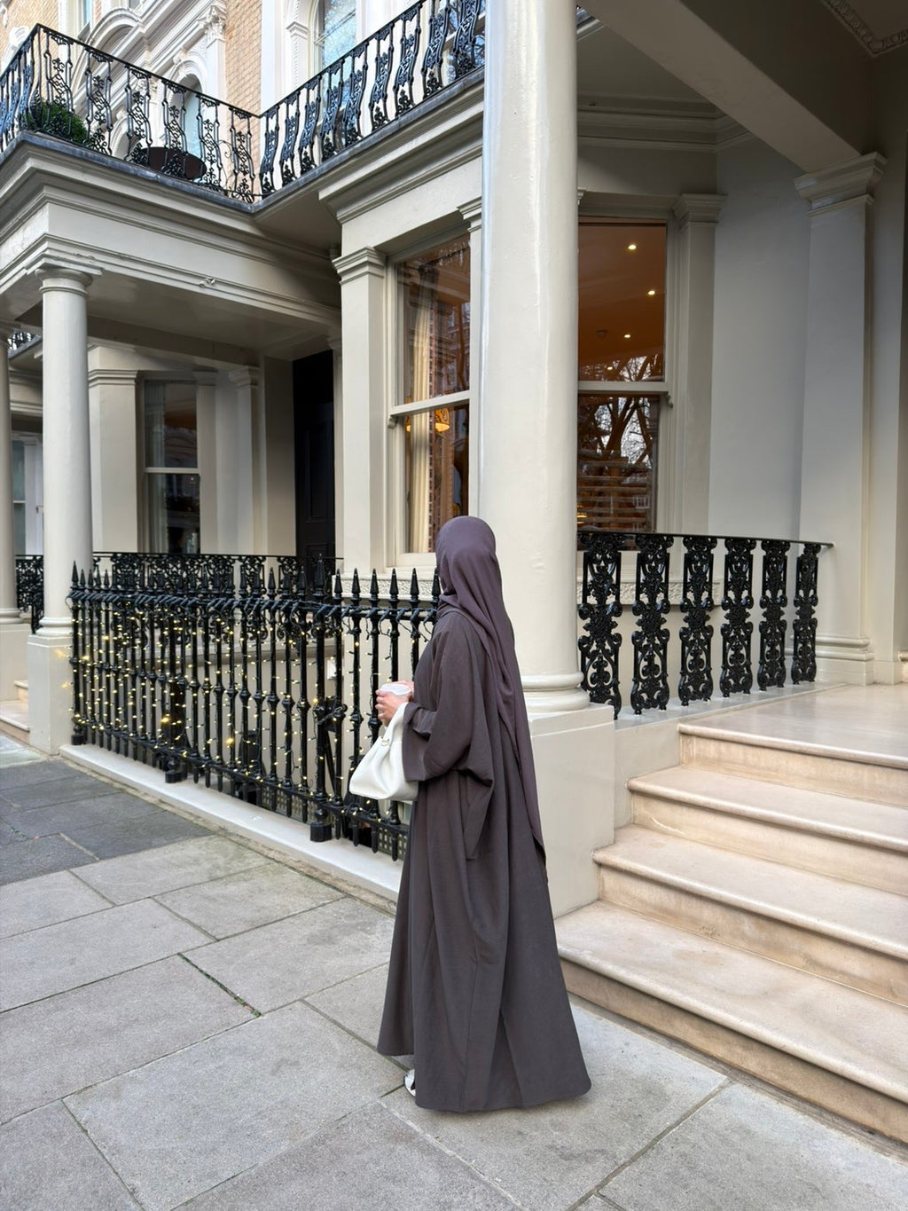 Dark mauve 2 piece abaya