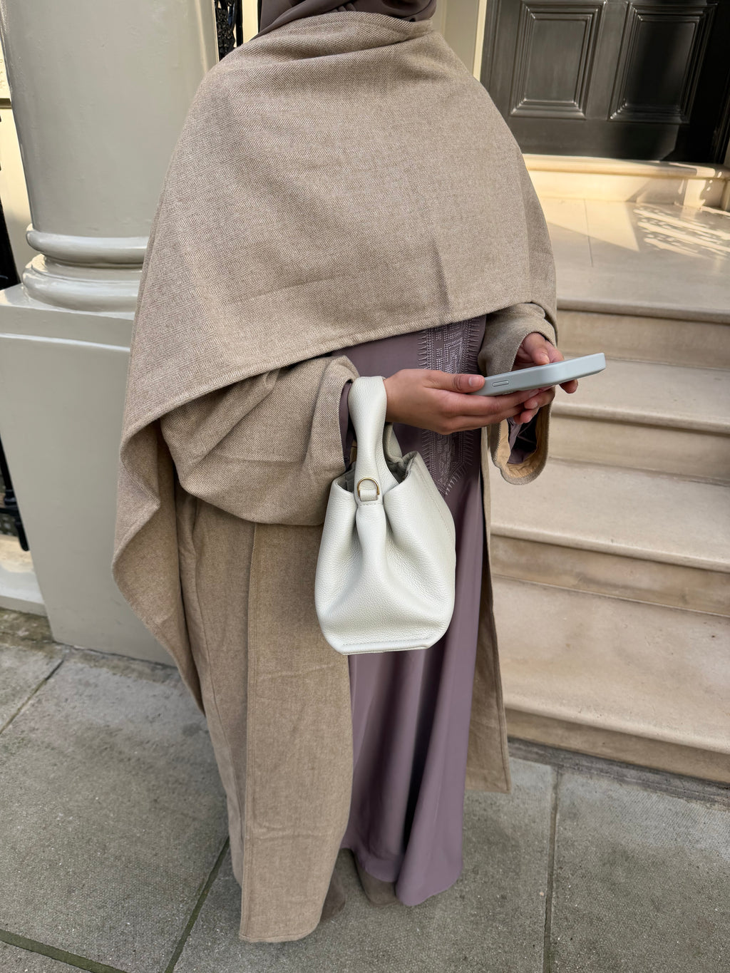Abaya coat with attached scarf
