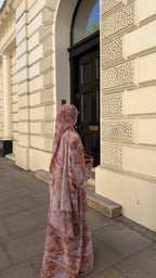 Water colour abaya in pink