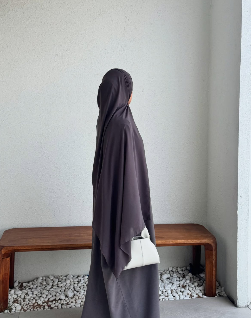 Mauve two piece open abaya