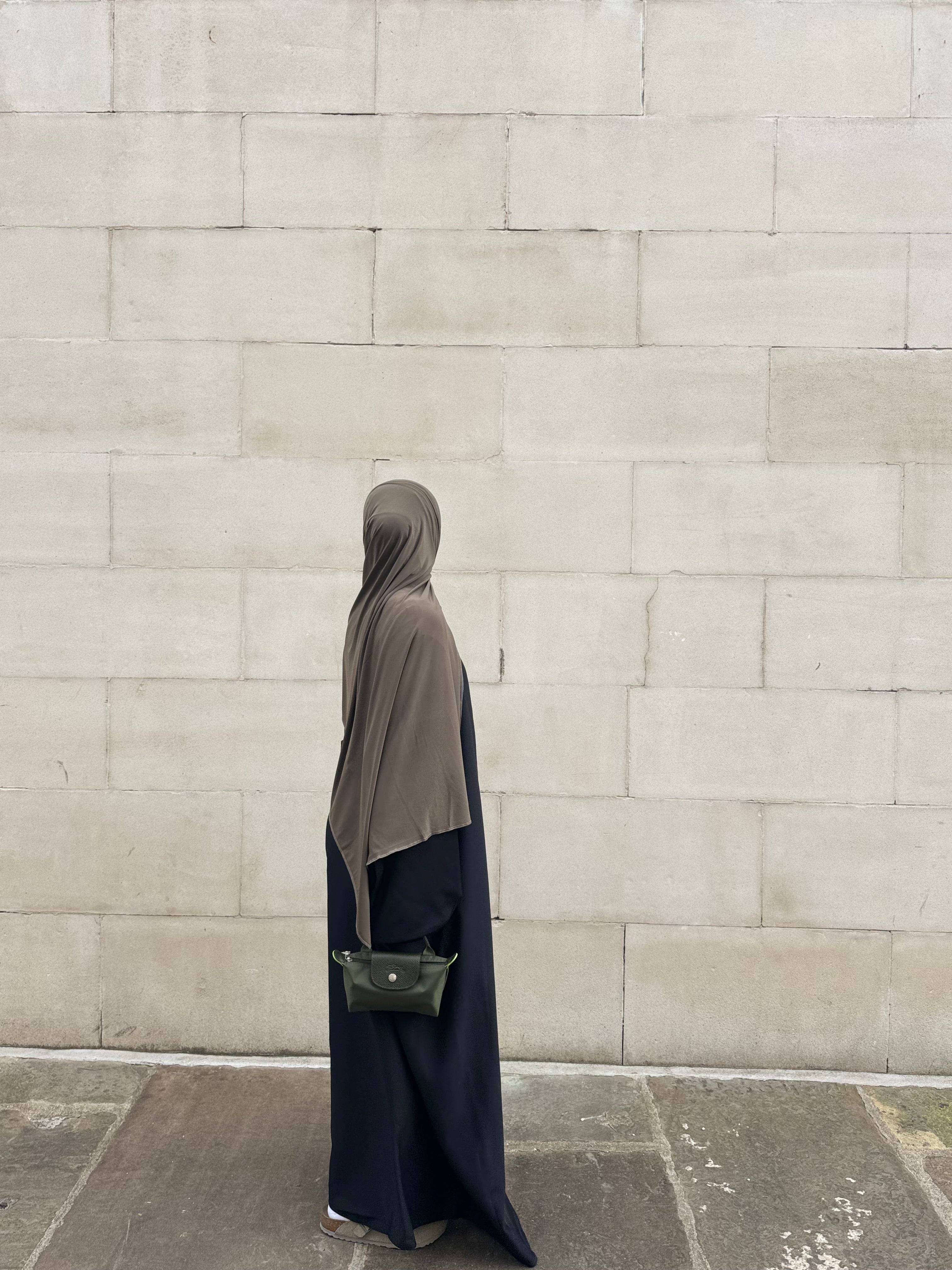 Two piece black open abaya