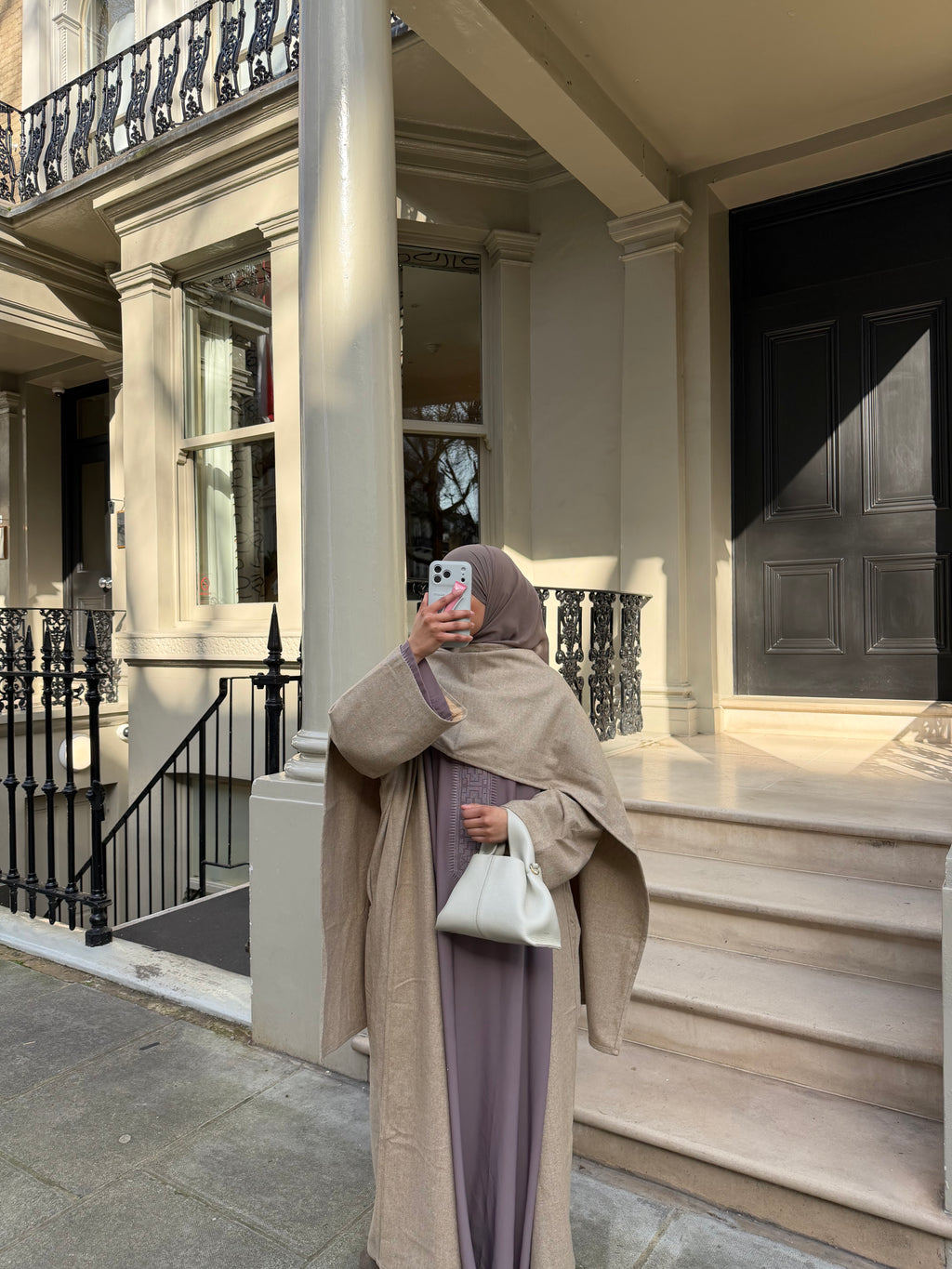 Abaya coat with attached scarf