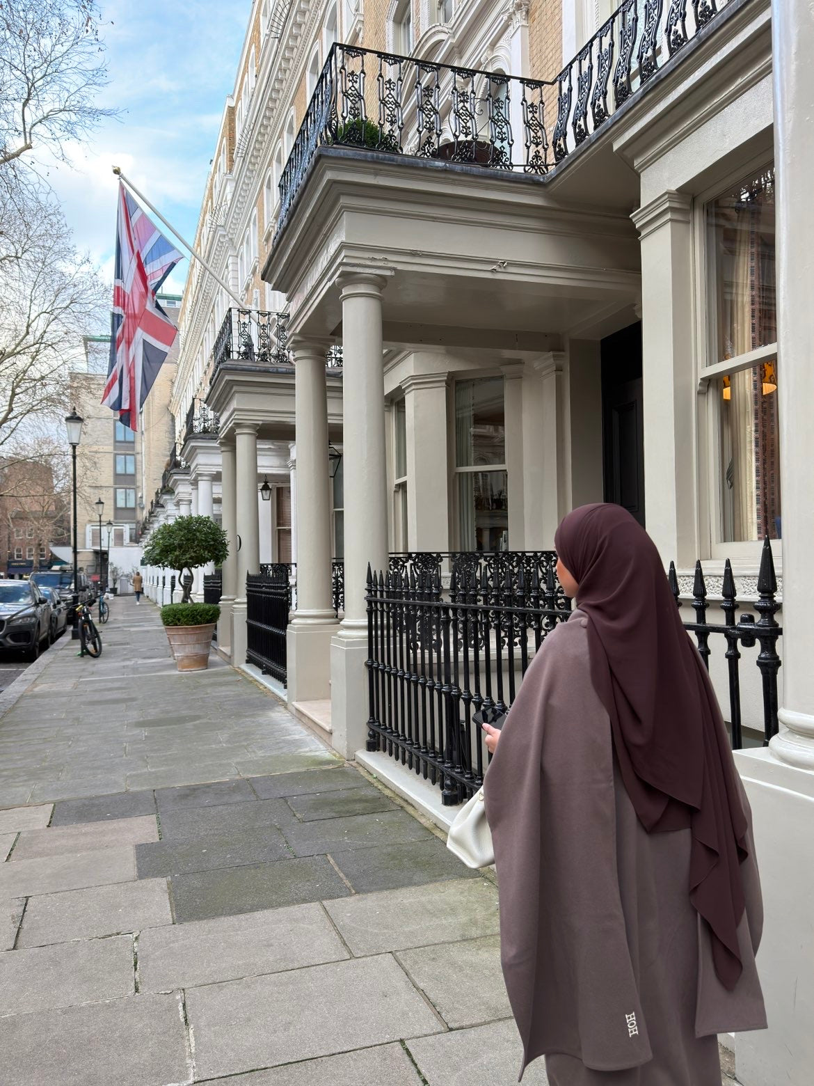 Abaya coat with attached scarf